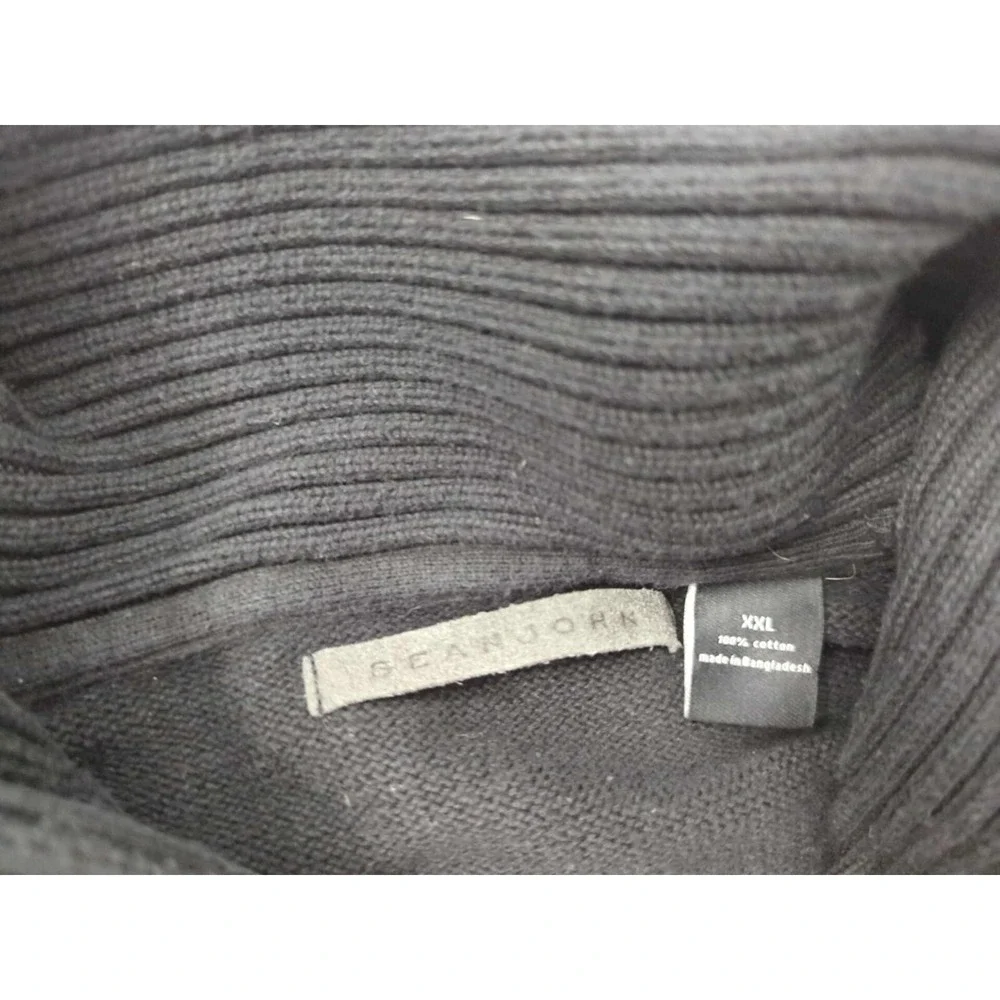 Sean John Sweater Mens XXL Black Pullover Long Sleeve Shawl Collar‎ Knit Classic